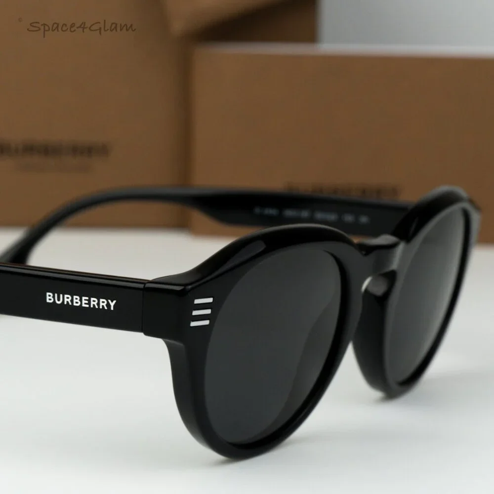 BRAND NEW Burberry BE4404 300187 Black Grey Oval Unisex Sunglasses BE4404 - Picture 4 of 8